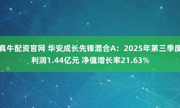 真牛配资官网 华安成长先锋混合A：2025年第三季度利润1.44亿元 净值增长率21.63%
