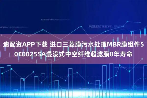 速配资APP下载 进口三菱膜污水处理MBR膜组件50E0025SA浸没式中空纤维超滤膜8年寿命